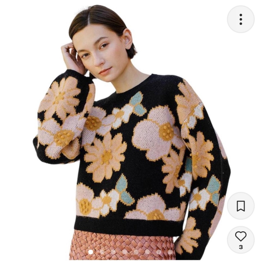 Storia oversized knit floral sweater